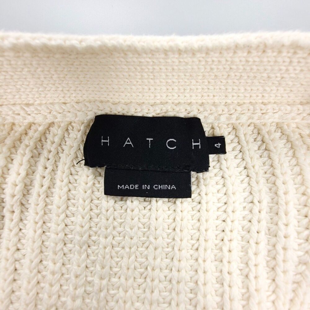 NEW Hatch Cotton Marlow Cardigan Button Down Knit Fisherman Sweater Maternity XL - Picture 2 of 6